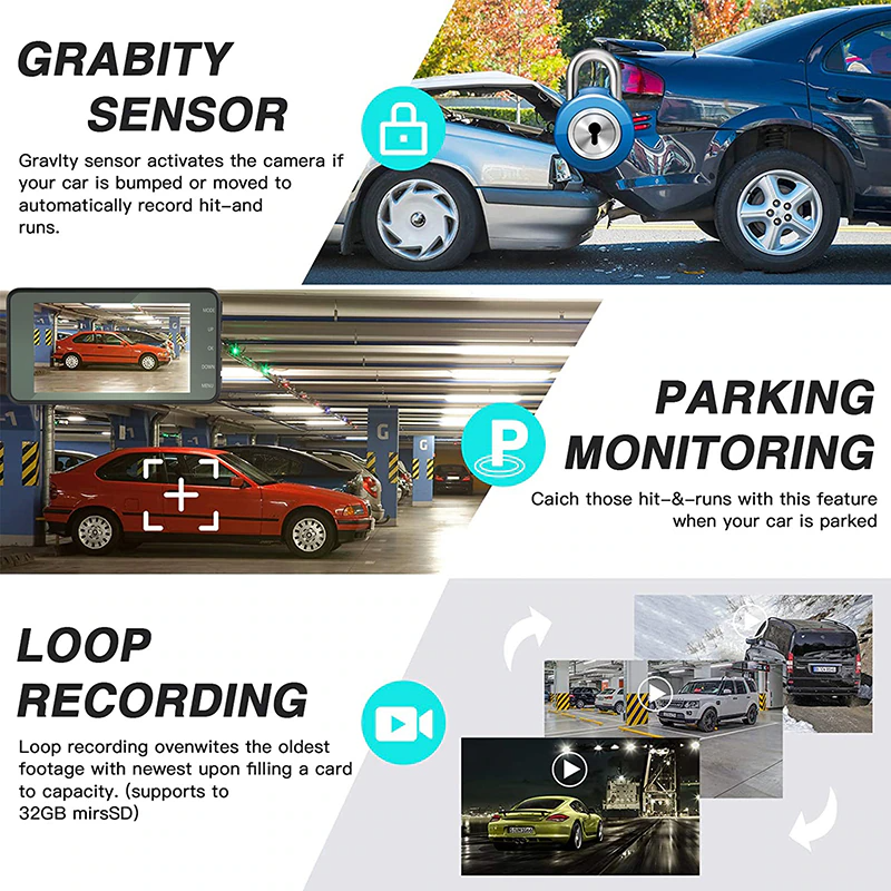 DashProof 4-Inch Front & Rear Dash Cam