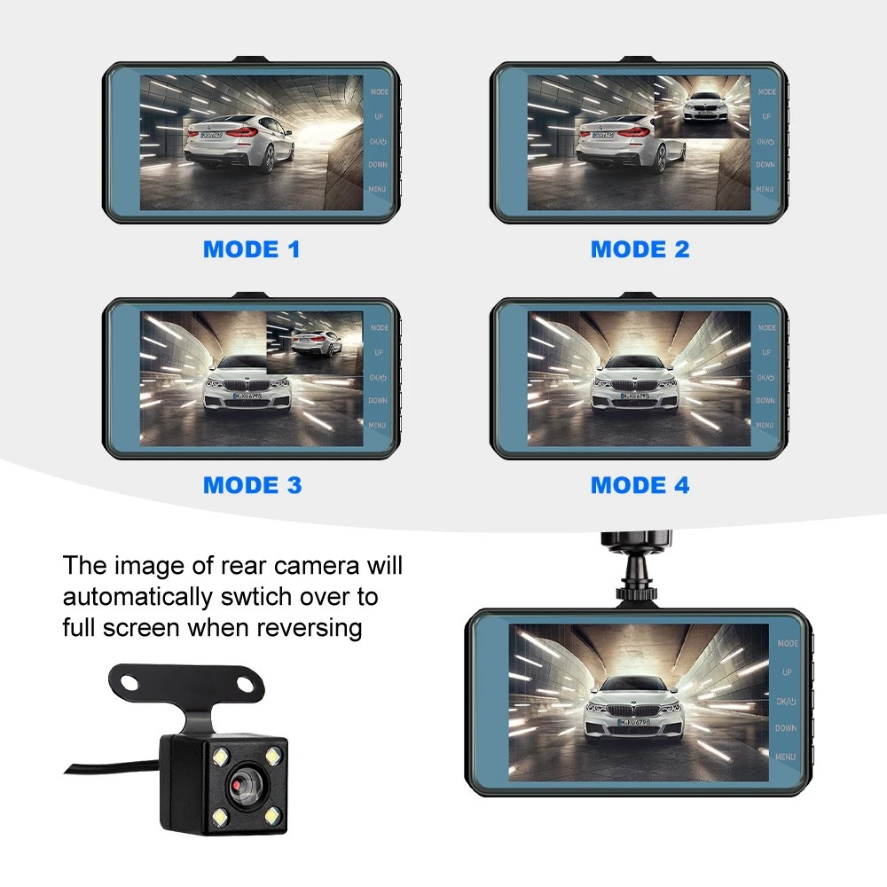 DashProof 4-Inch Front & Rear Dash Cam