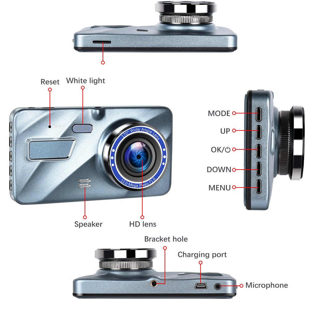 DashProof 4-Inch Front & Rear Dash Cam
