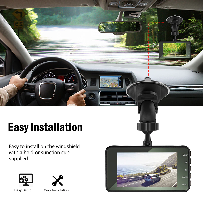 DashProof 4-Inch Front & Rear Dash Cam