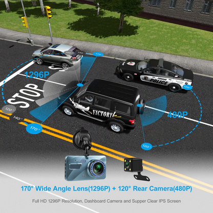 DashProof 4-Inch Front & Rear Dash Cam