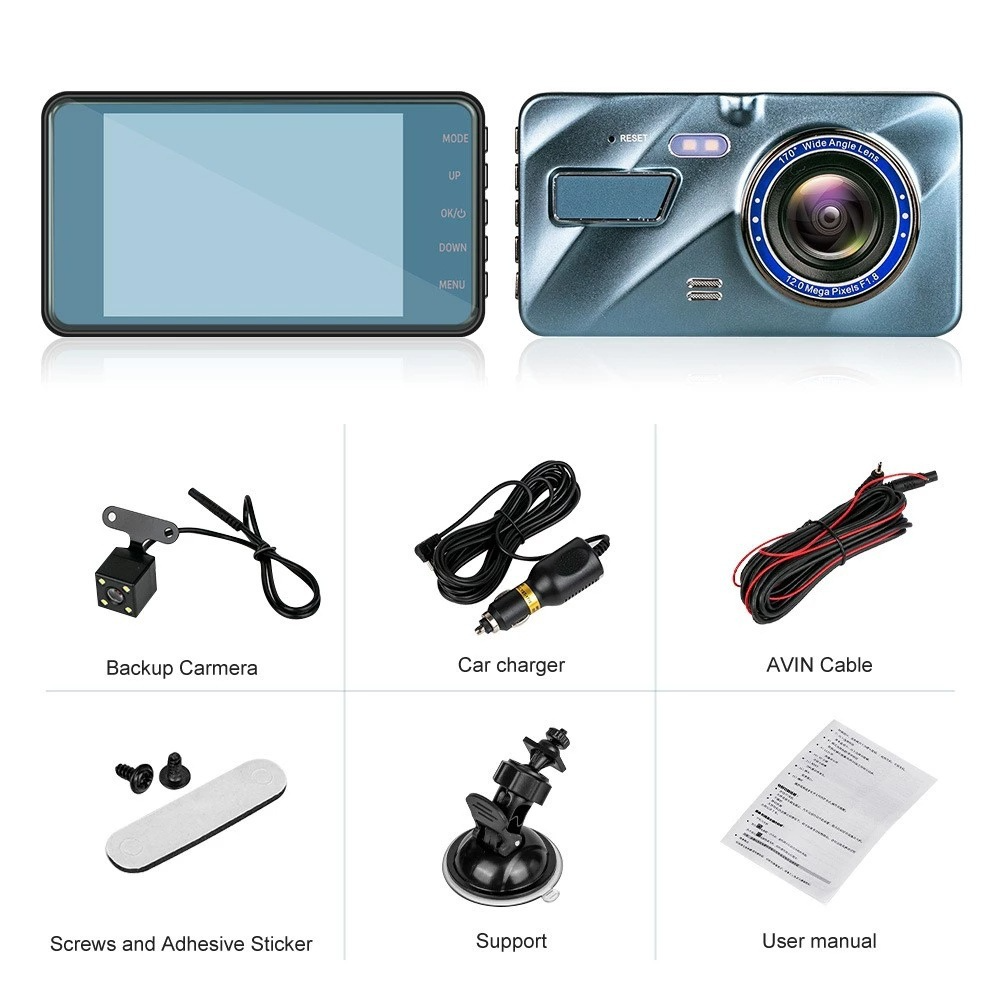 DashProof 4-Inch Front & Rear Dash Cam