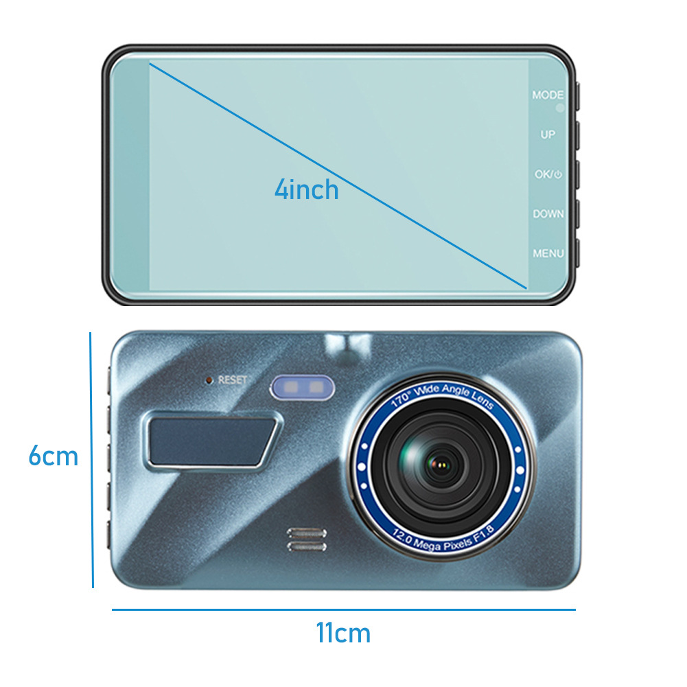 DashProof 4-Inch Front & Rear Dash Cam